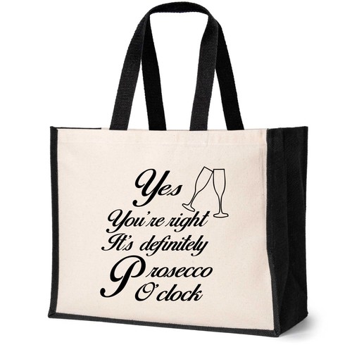 Prosecco clock tote - clock,
