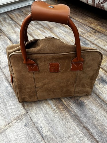 Luggage vintage faux suede - vintage,